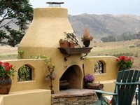 Adobe Outdoor Fireplace