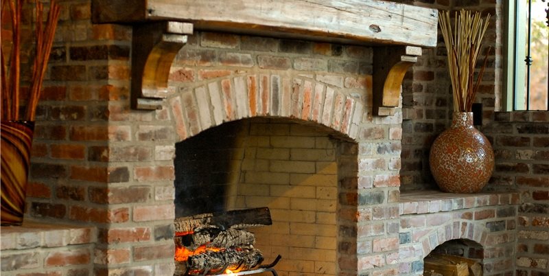 wood burning fireplace