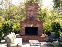 outdoor fireplace - traditional style