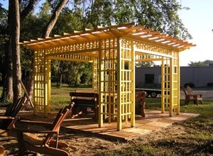 freestanding wood patio cover