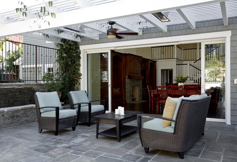 Bluestone Patio Seating Area, White Cape Cod Patio Cover
Patio
Stout Design Build
Los Angeles, CA