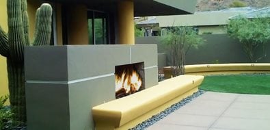 contemporary outdoor fireplace