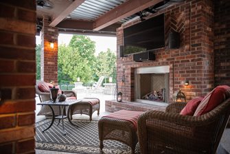 Brick Patio Fireplace