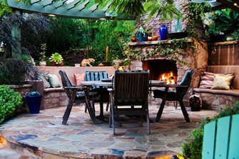 Stone Patio Fireplace