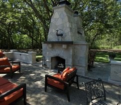 Double Outdoor Fireplace