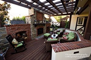 Fireplace Deck, Brick Woodboxes, Open Beam Woodwork
Lifescape Designs
Simi Valley, CA