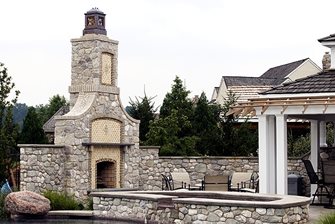 Custom Built Outdoor Fireplace