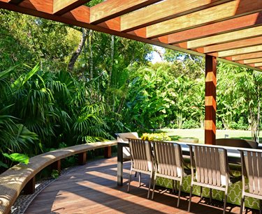 Backyard, Paving, Hardscape, Weeping Cherry, Dwarf Gardenia