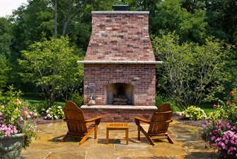 Brick Outdoor Fireplace
