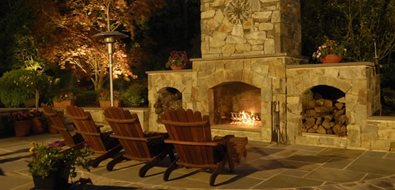 outdoor fireplace