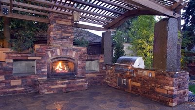 Outdoor Kitchen And Fireplace
Outdoor Fireplace
Copper Creek Landscaping, Inc.
Mead, WA