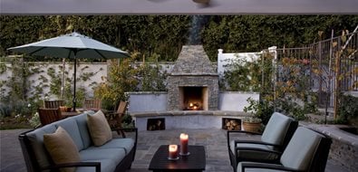 Small Backyard Fireplace
