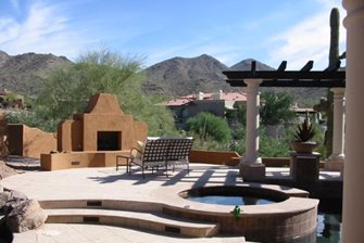 Southwest Stucco Outdoor Fireplace