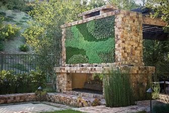 Outdoor Fireplace Vertical Garden
