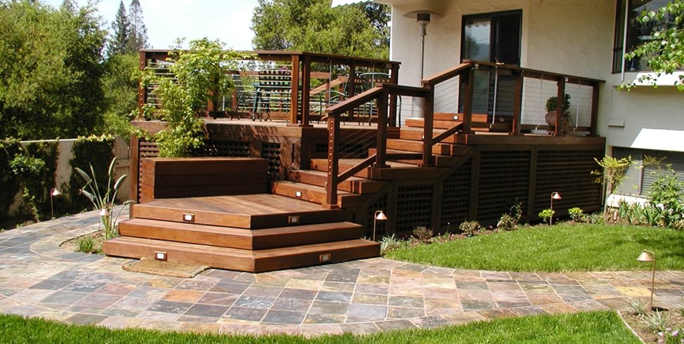 Wood Deck Railing
Deck Design
Cyprex Construction Landscapes
San Jose, CA