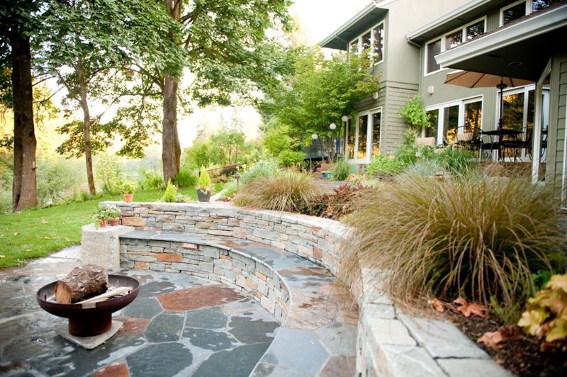 Woodland, Rustic, Grasses, Fire Pit, Seat Walls
Fire Pit
Gregg and Ellis Landscape Designs
Portland, OR